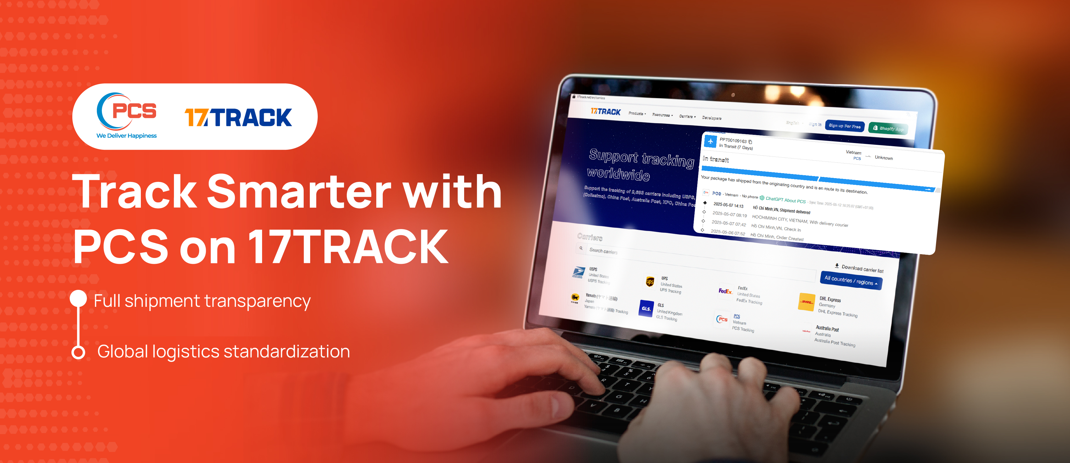 PCS Logistics integrates 17TRACK for global shipment tracking